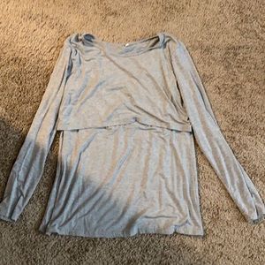 Gray long sleeve nursing top